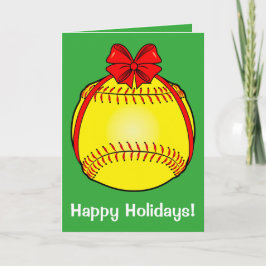Softball med en kula på jul helgkort