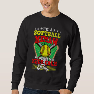 Softball Memaw Gör Inte Det Keep Calm Sak Lång Ärmad Tröja