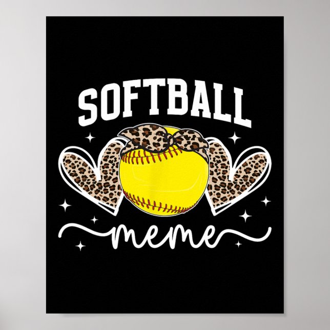 Softball Meme Heart Grandma Meme Of A Softball Pla Poster (Framsidan)