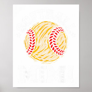 Softball Mimi Distressed Vintage Rolig Mormor Spel Poster