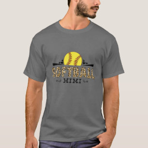 Softball Mimi Leopard Mönster Mor dag Älskare T Shirt