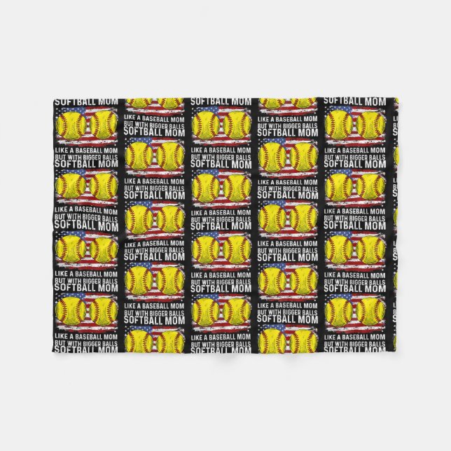 Softball Mom Like A Baseball Mom But With Bigger Fleecefilt (Framsidan (Horisontell))