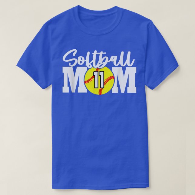Softball Mom Number 11  T Shirt (Design framsida)