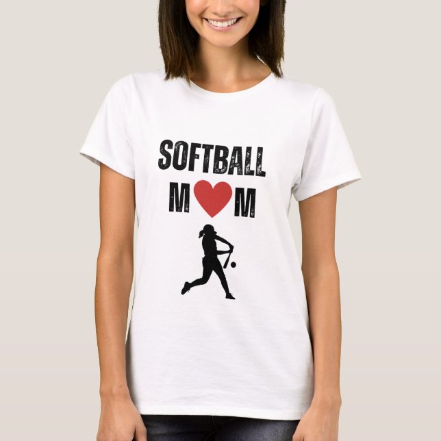 Softball Mom T Shirt (Framsida)