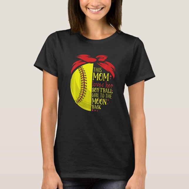 Softball  Mom Women Pitcher Catcher Girls T Shirt (Framsida)