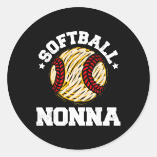 Softball Mormor Distressed Vintage Rolig Mormor Ga Runt Klistermärke