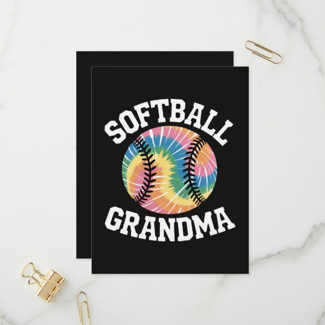Softball Mormor Inbjudan Vykort (Fram/Back In Situ)