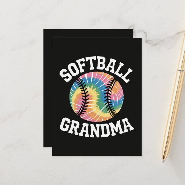 Softball Mormor Meddelande Vykort (Fram/Back In Situ)