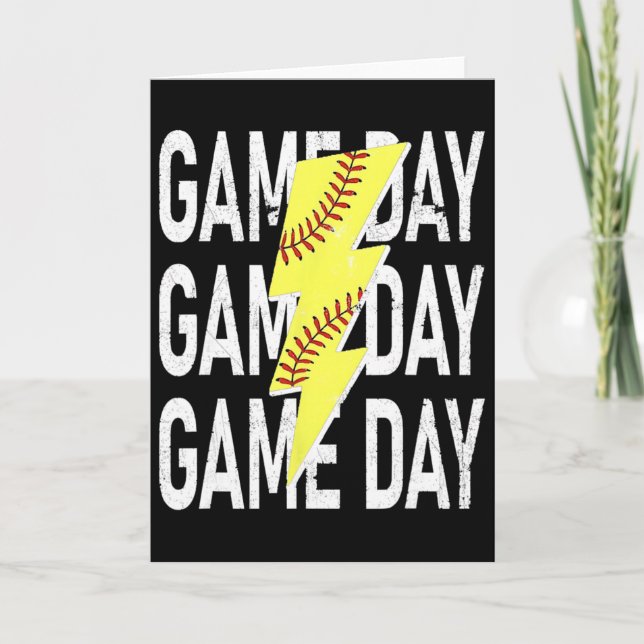 Softball Mormor Spel Dags Grafik Med Roliga Vibrat Kort (Framsida)