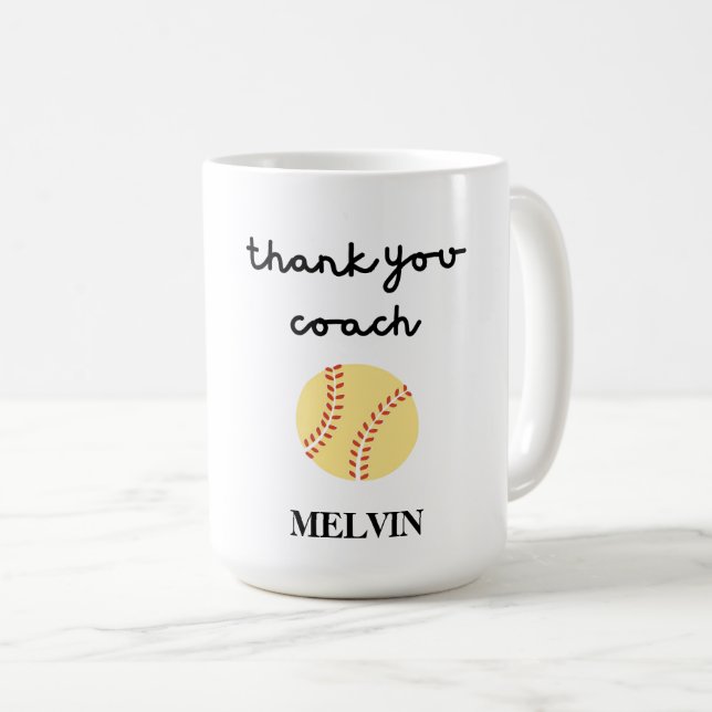 Softball Mugg for Sports Coach, Tack Gift (Framsida höger)