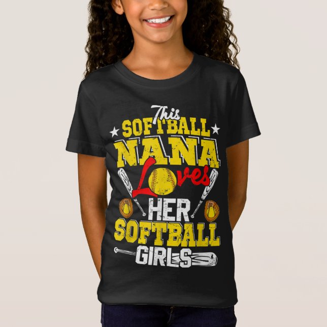 Softball Nana Kärlek Hennes Softball Girls Matchi T Shirt (Framsida)