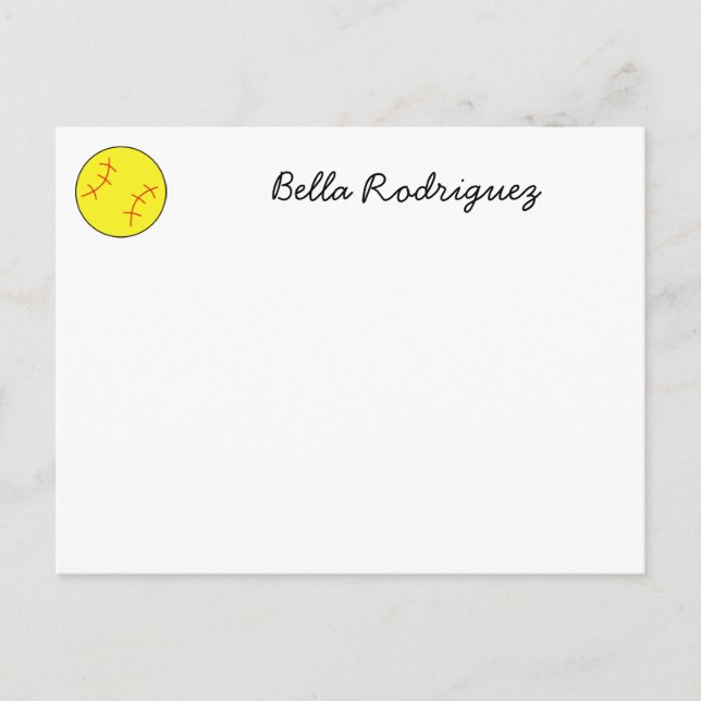 Softball Notecard, vykort som skräddarsy (Framsida)