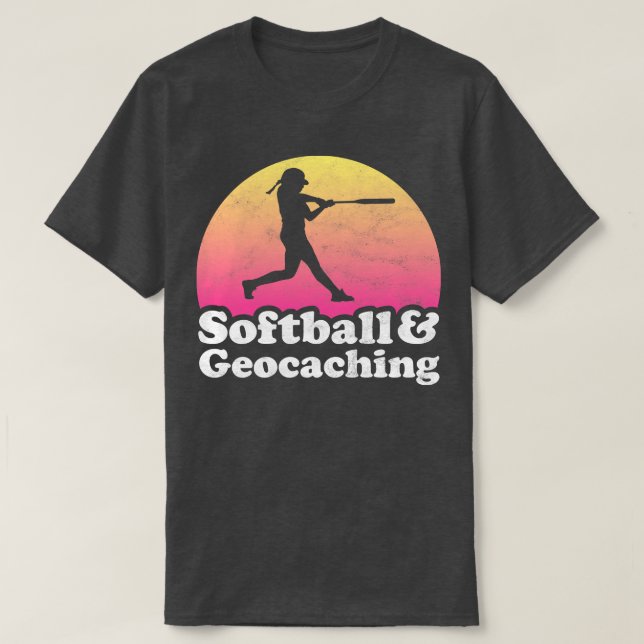 Softball och Geocaching Gift för fotbollsspelare T Shirt (Design framsida)