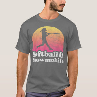 Softball och snömobilkvinnor eller flickor t shirt