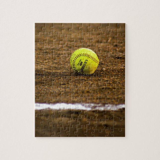 Softball på slipat pussel (Vertikal)