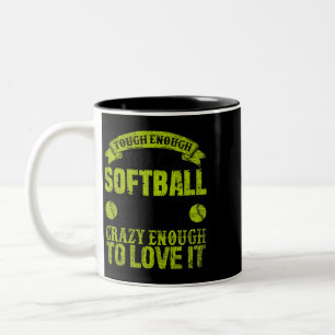Softball Pappa-citatet Catcher Pitcher Far Sports Två-Tonad Mugg