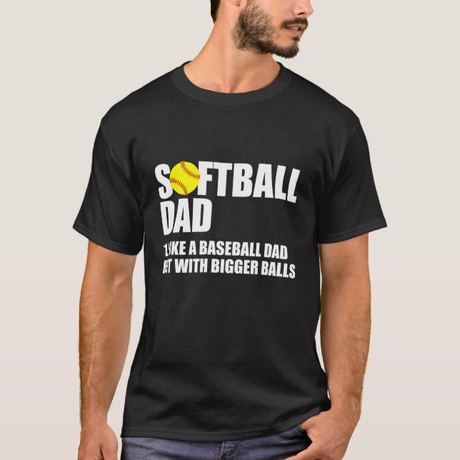 Softball Pappa Definition Funny T Shirt (Framsida)