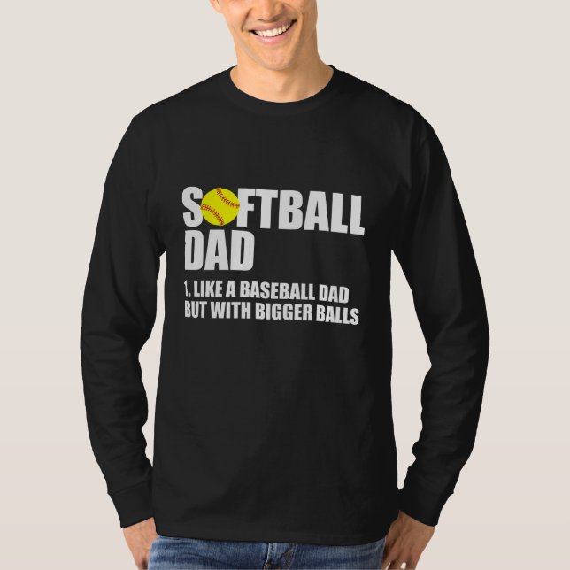 Softball Pappa Definition Funny T Shirt (Framsida)