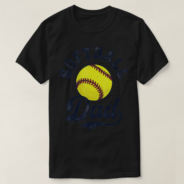 Softball Pappa Fars dag Funny Fastpitch Fastball T Shirt (Design framsida)