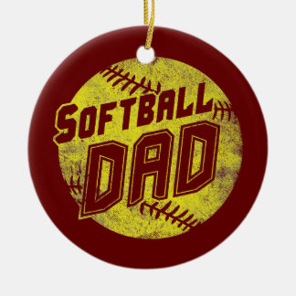 Softball Pappa Fastpitch Fars dag Funny Julgransprydnad Keramik