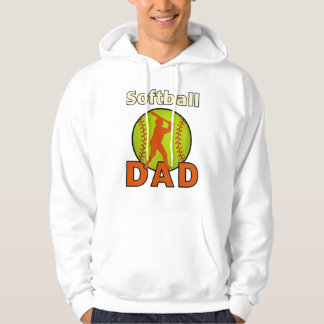 Softball Pappa - fet Grönt Softball & Batter Silho Hoodie