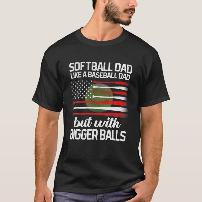 Softball Pappa Funny Sstickcitat Fars dag Funny T Shirt (Framsida)