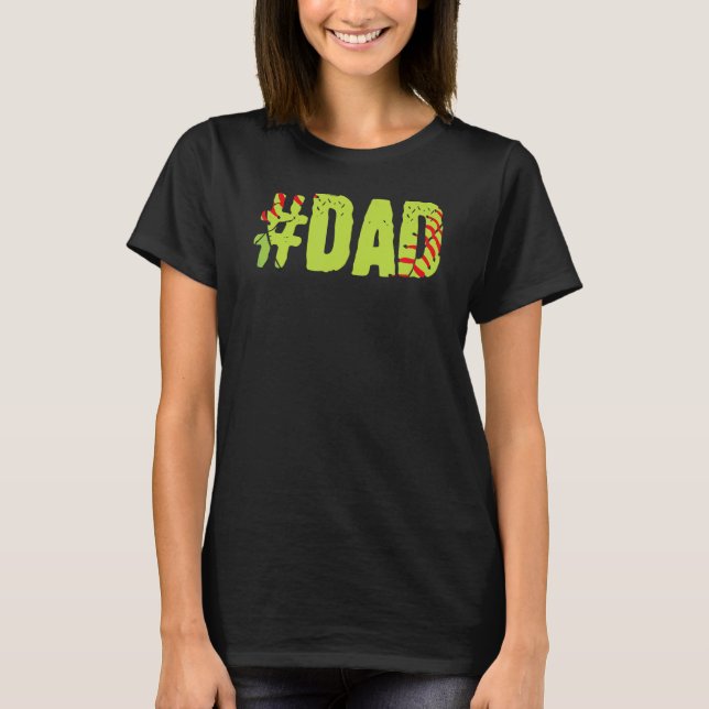 Softball Pappa Loving Far Legendary Softball Pl l T Shirt (Framsida)