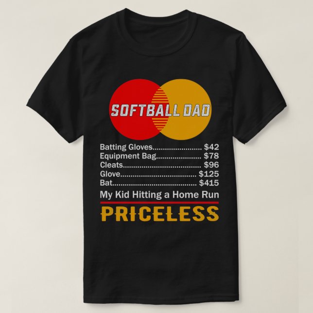 Softball Pappa Min Kid Hissar en Springa i hemmet. T Shirt (Design framsida)
