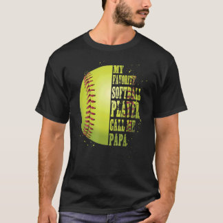 Softball Pappa My Favorite Softball Player ringer T Shirt
