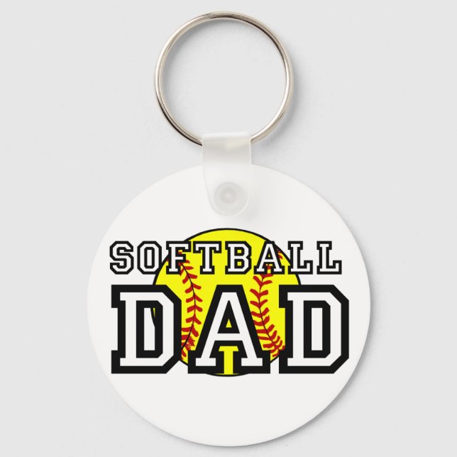 Softball Pappa Nyckelring (Framsida)