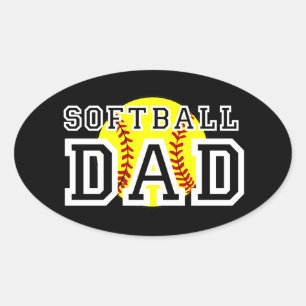 Softball Pappa Ovalt Klistermärke
