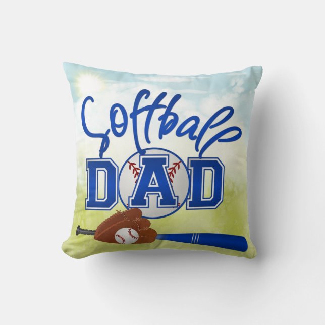 Softball Pappa Pillow Kudde (Framsida)