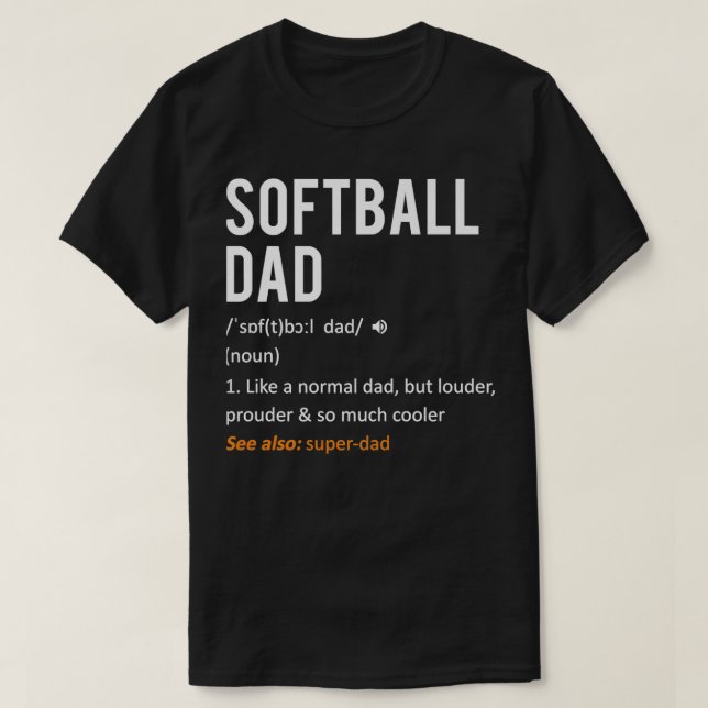 Softball Pappa Shirt Fars dag Gift Son T (Design framsida)