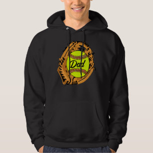 Softball Pappa-softball-handskar och Boll Far Kärl Hoodie
