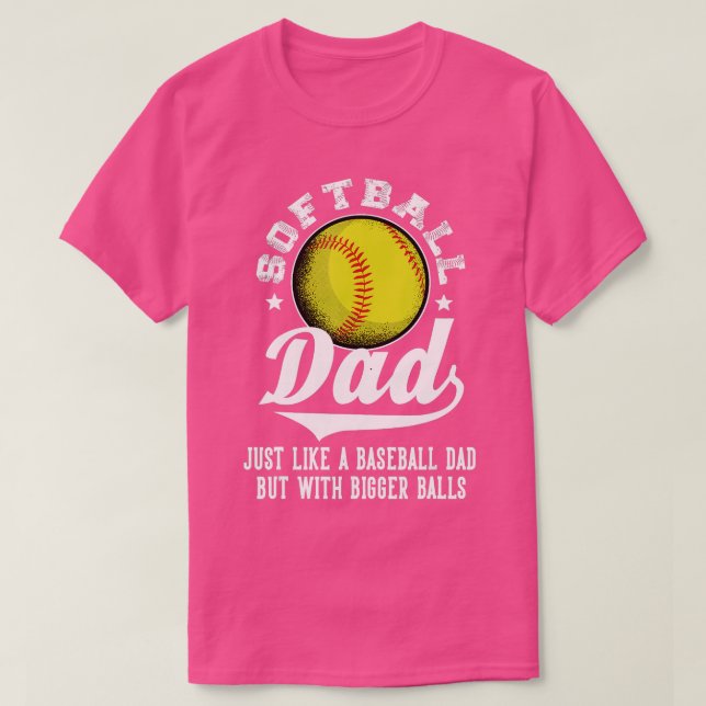 Softball Pappa som en baseboll pappa med större Bo T Shirt (Design framsida)