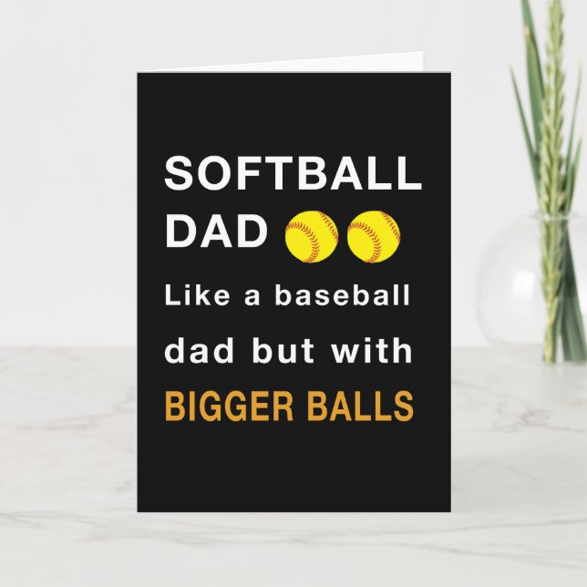 Softball pappa-sport med större bollar kort (Framsida)
