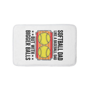 Softball Pappa Större Bollar Vintage Graverad Tröj Badrumsmatta