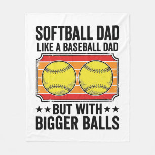 Softball Pappa Större Bollar Vintage Graverad Tröj Fleecefilt