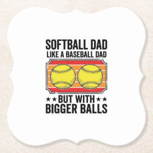 Softball Pappa Större Bollar Vintage Graverad Tröj Underlägg Papper