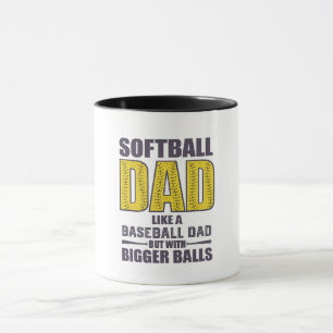 Softball Pappa SVG, Rolig Design För T-Shirt Mugg