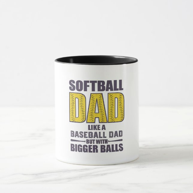 Softball Pappa SVG, Rolig Design För T-Shirt  Mugg (Center)