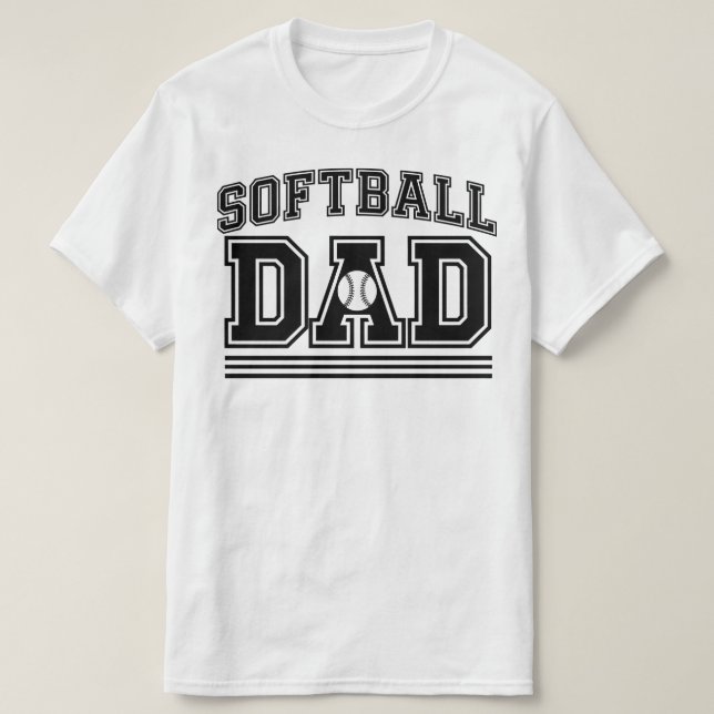 Softball Pappa T Shirt (Design framsida)