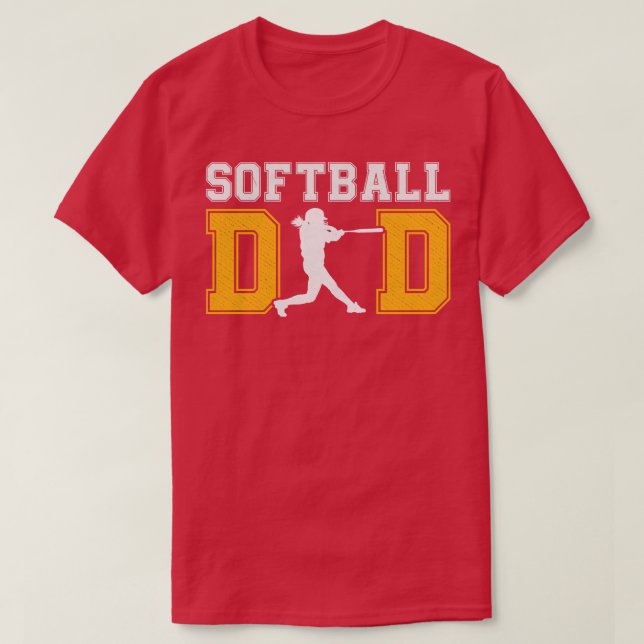 Softball Pappa T Shirt (Design framsida)