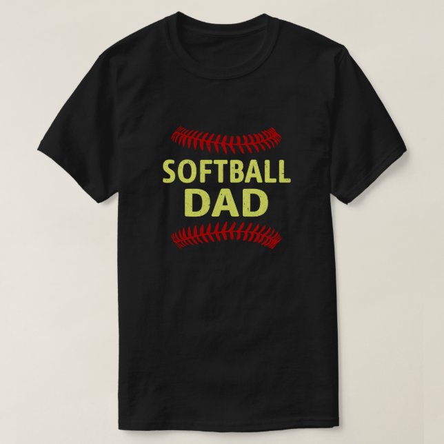Softball Pappa T Shirt (Design framsida)