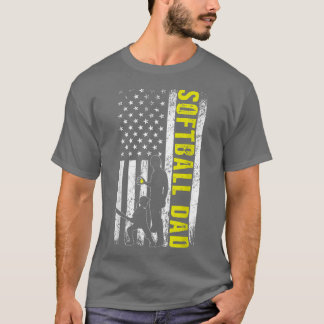 Softball PAPPA USA flagga Softball Player Pappa Fa T Shirt