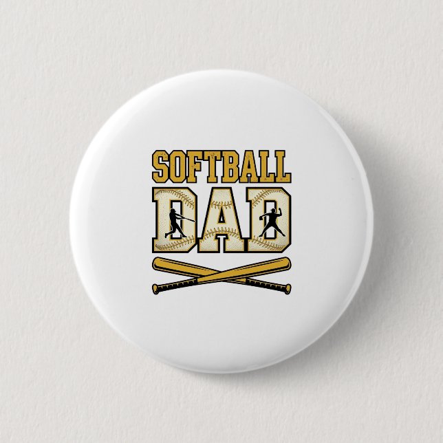 Softball Pappa Vintage Gravyr Bat Grafik_1 Knapp (Framsida)