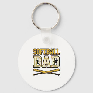 Softball Pappa Vintage Gravyr Fladder Grafik_1 Nyckelring