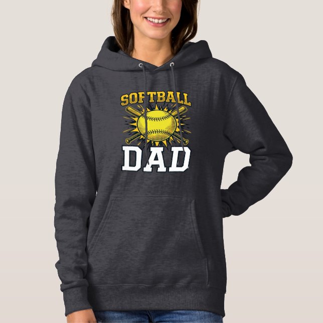 Softball Pappa Vintage Gravyr T-Shirt Design_1 (Framsida)