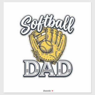 Softball Pappa Vintage Handske Tröja Design_1 Klistermärken