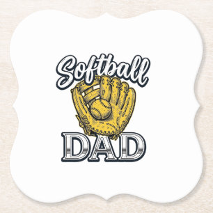 Softball Pappa Vintage Handske Tröja Design_1 Underlägg Papper